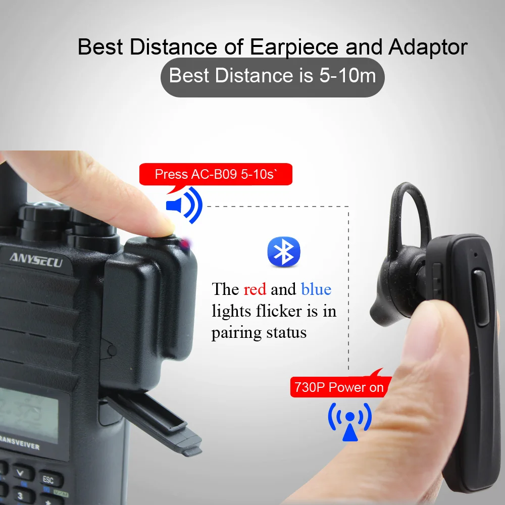 AC B09 Walkie talkie радио Hands free гарнитура bluetooth V3.0 версия применяются ко всем