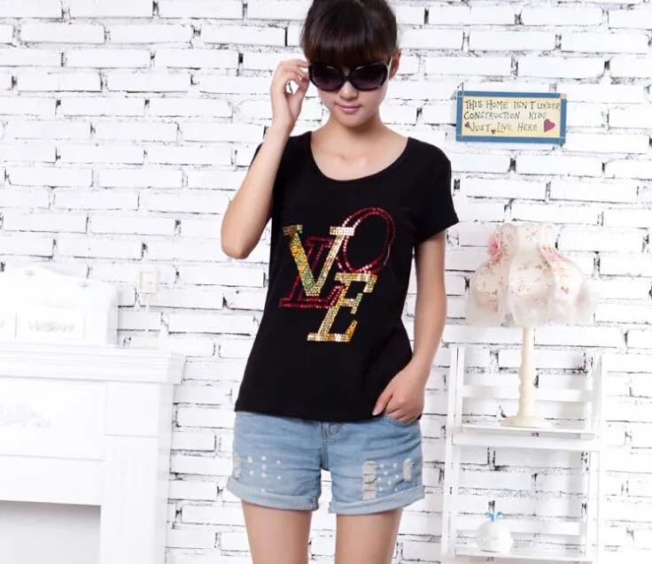 10 шт./лот модная футболка с буквенным украшением термотрансферный дизайн
