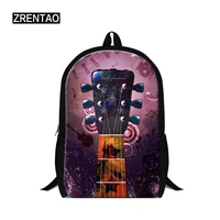 zrentao pupils school bags polyester mochilas musical note print backpack double zipper bookbags with side pockets