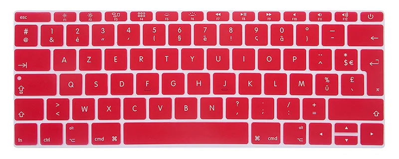 Красный Французская клавиатура протектор для macbook retina 12 pro13 ЕС-введите A1708 A1534 A1931 крышка клавиатуры ноутбука аксессуары пленка для ноутбука - Цвет: Красный