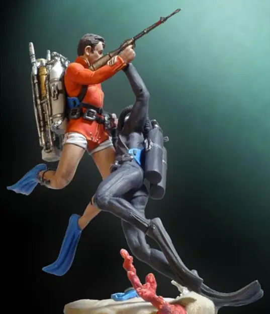 1/32 смолы фигурка Строительный набор боев в воде | Игрушки и хобби