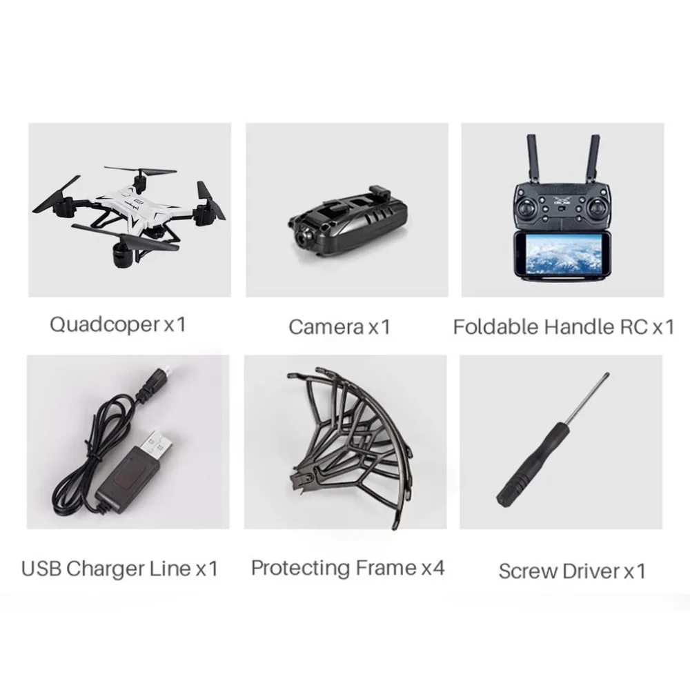 KY601S 4 Channel Long Lasting Foldable Arm Remote Control Quadcopter Camera Drone Aircraft With 0.3MP or Full HD 1080P