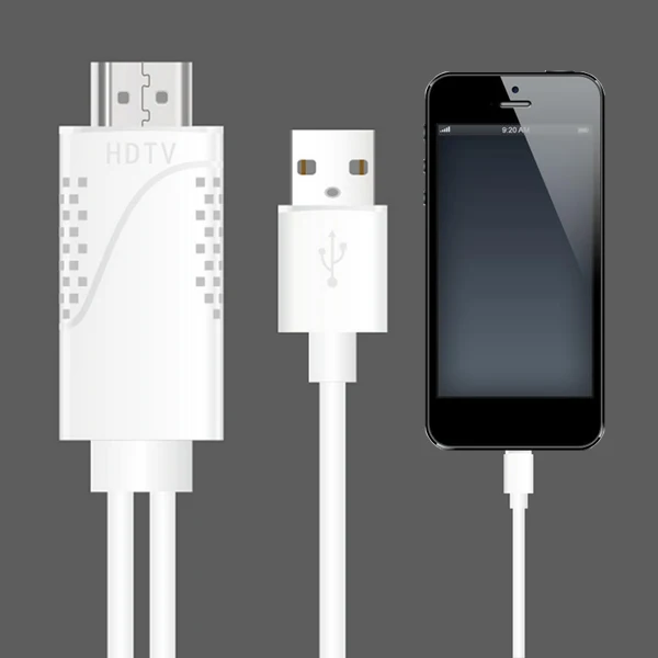 White USB к HDMI конвертер для Apple Lightning к HDMI MirrorCast кабель для iPhone X 8 7 6 S 5 iPad Pro Air HDMI tv Цифровой AV адаптер - Цвет: White