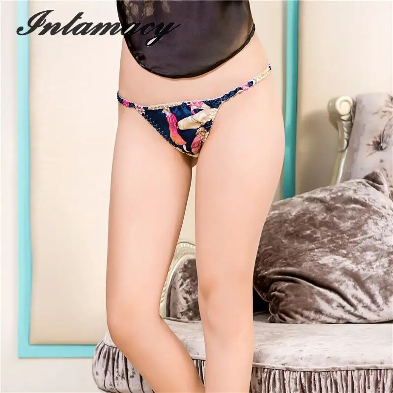 Модное сексуальное женское нижнее белье из 100% шелка женские стринги трусы