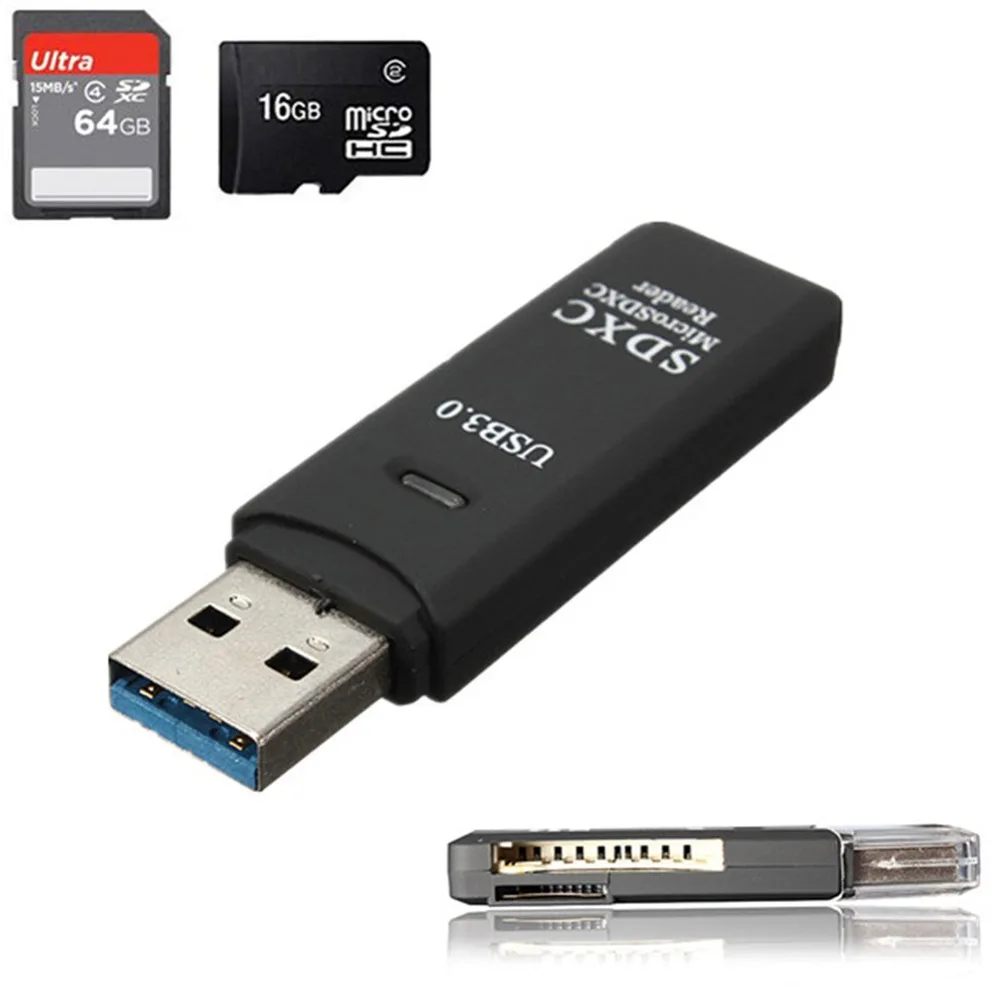 Ультра высокая скорость 2 в 1 USB 3 0 кард ридер флэш адаптер Micro SD SDXC|Картридеры| |