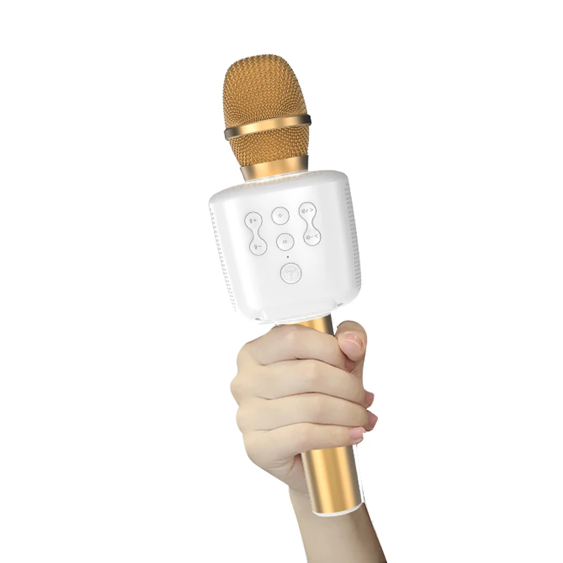 Gold Tosing микрофон для караоке беспроводной Bluetooth Динамик ручной музыкальный плеер KTV пение Поддержка IOS Android и TF карта - Цвет: Gold