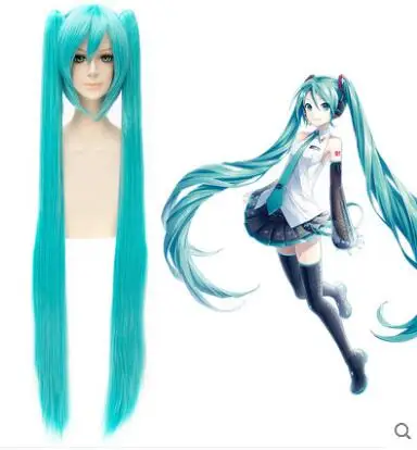 Карнавальный Костюм VOCALOID Hatsune Miku, платье лолиты с кроликом для девочек, PU Униформа костюмы для Хэллоуина для женщин, одежда в стиле аниме, наряды - Цвет: wig