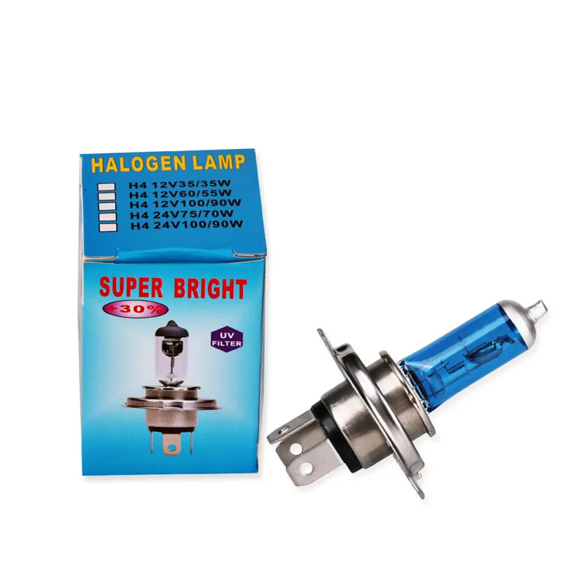 2 шт. H4 6000K галогенная лампа дальнего и ближнего света 55 Вт/60 Вт для фар авто P43T 12V