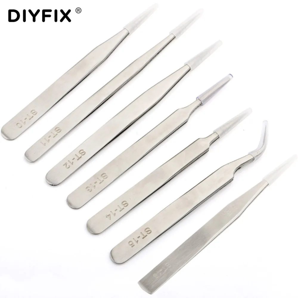 DIYFIX прецизионные электронные пинцеты прессования типа из нержавеющей стали антистатические пайки помощь ремонт комплектации монтажные инструменты