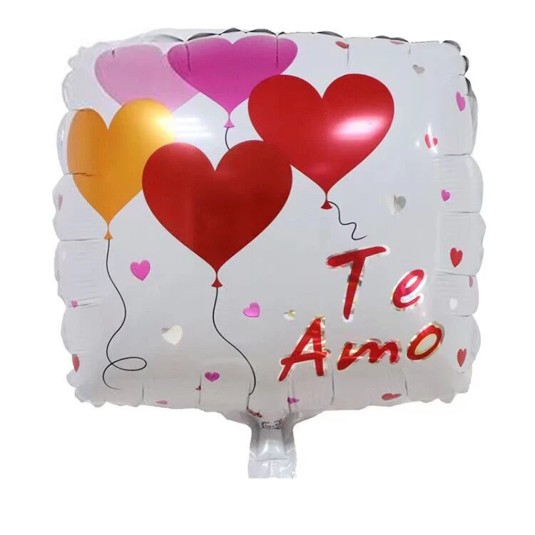 2018 Новые 10 шт./лот 18 дюймов испанские воздушные шары в форме квадрата I love you из