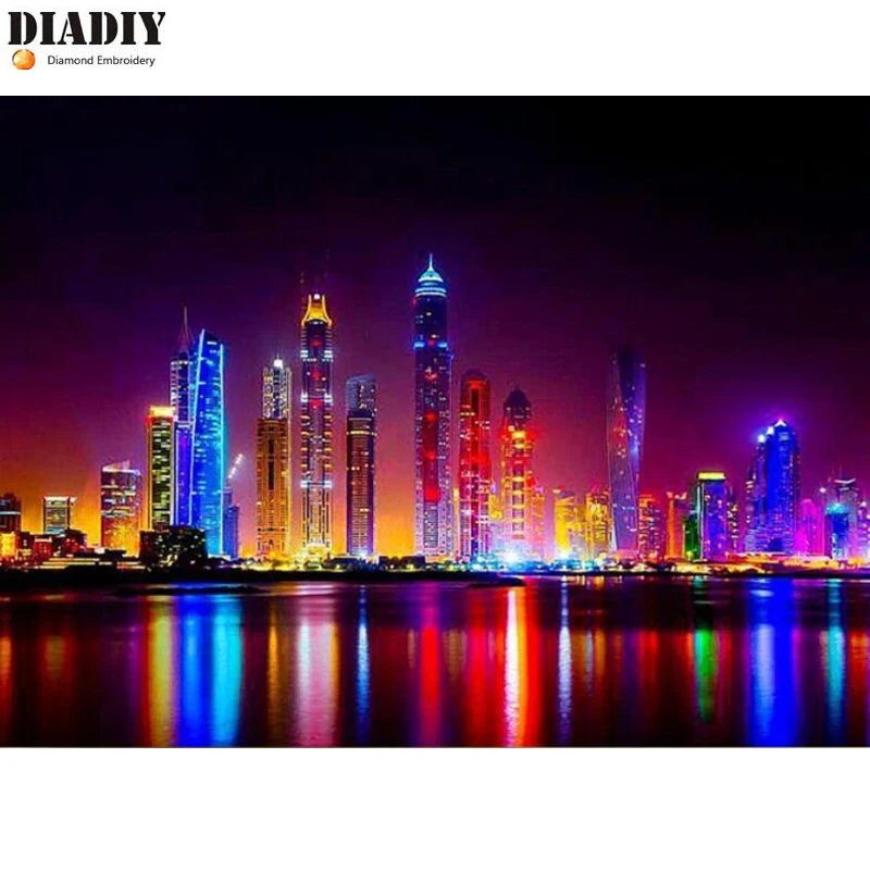 DIADIY Алмазная мозаика Городской Ночной пейзаж вышивка крестиком алмазная 5D