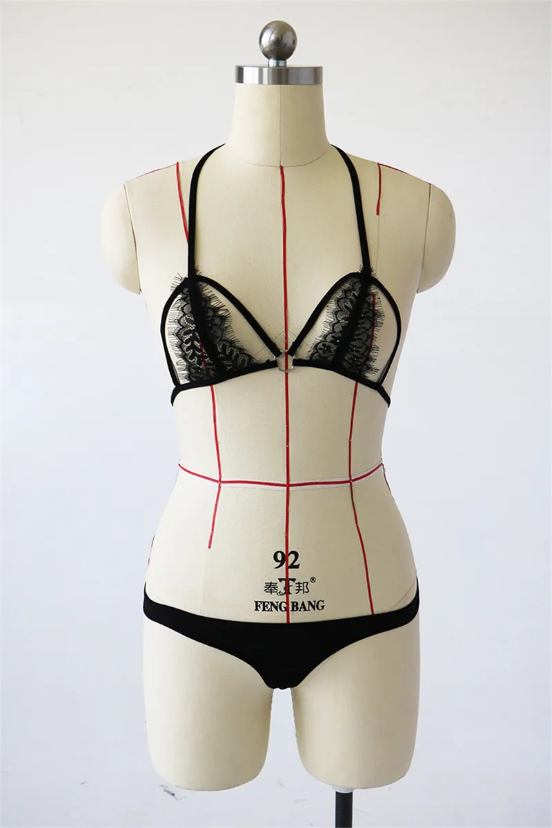 Сексуальный комплект с бюстгальтером кружевное прозрачное женское нижнее белье