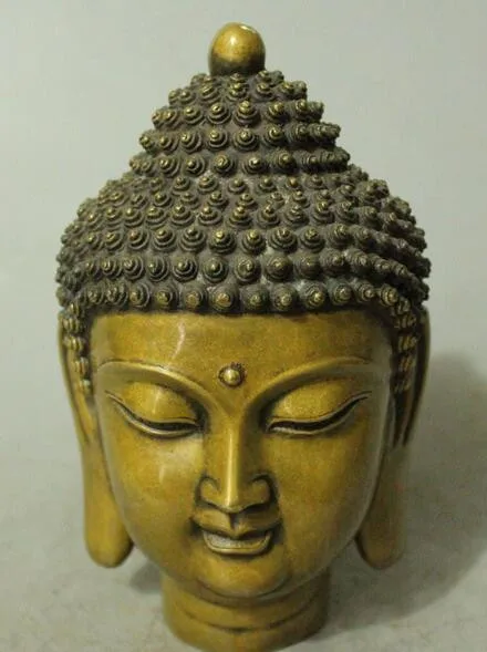 

Chinese Tibetan Buddhism Bronze Gilt Shakyamuni Sakyamuni Buddha Head Statue