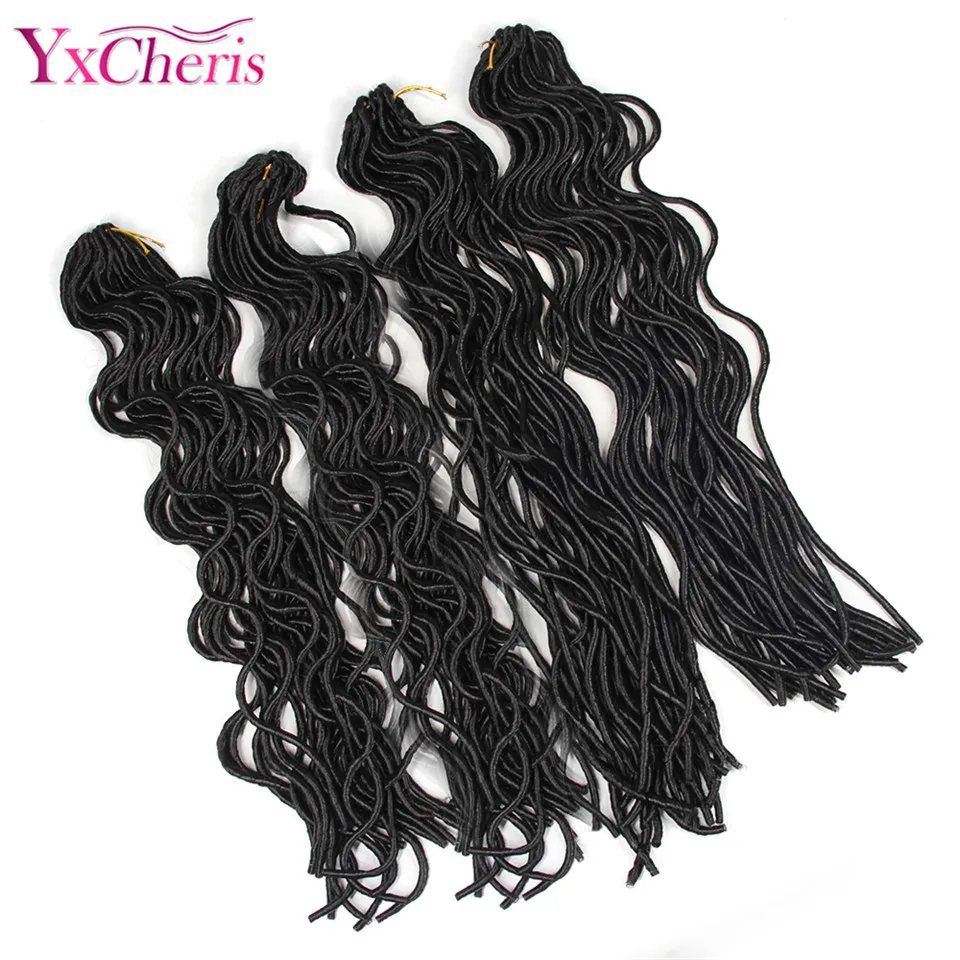 YxCherisHair 1" кудрявый вьющиеся Синтетические Искусственные локоны в стиле Crochet волос goddesss dreadlocs глубокий Волнистые искусственные локоны в стиле Crochet косы волосы для наращивания