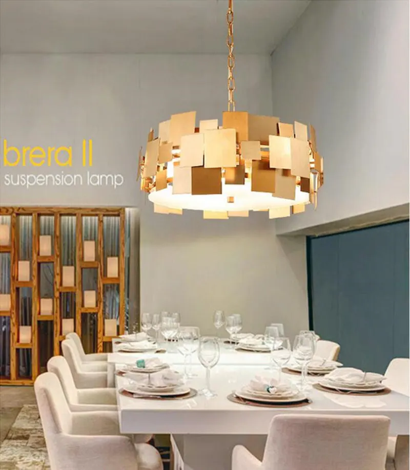 Скандинавский современный Lustre Luminarie Led E14 подвесной светильник вращающаяся стальная подвесная цепь лампы Золотой покер Led Подвесная лампа