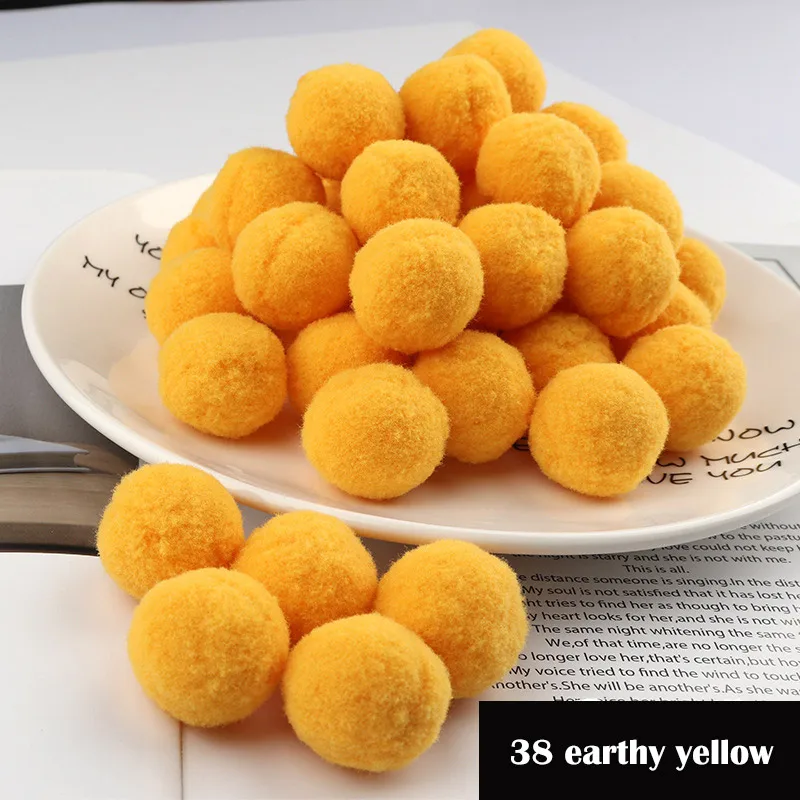 29 deep yellow Новинка! 200 шт/партия помпон 15 мм Мини пушистые мягкие помпоны шар пушистый ручной работы поделки для домашнего декора Швейные принадлежности - Цвет: 29 deep yellow