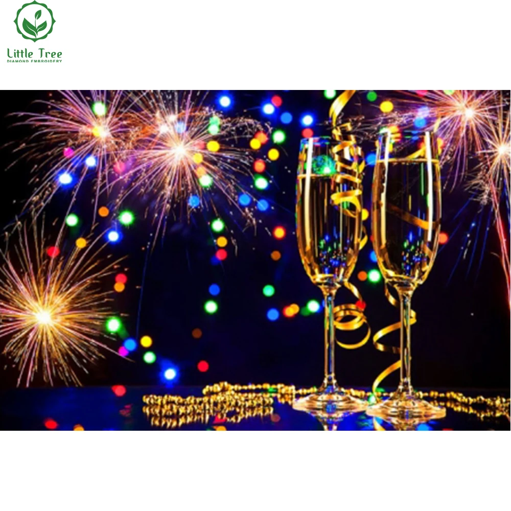 Diy Алмазная картина с изображением шампанского фейерверком Бесплатная доставка