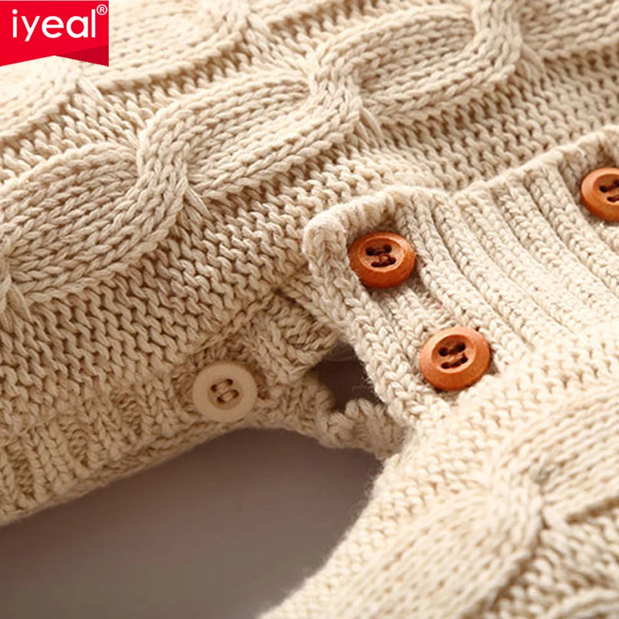 IYEAL/зимняя одежда для малышей Хлопковый толстый теплый вязаный свитер