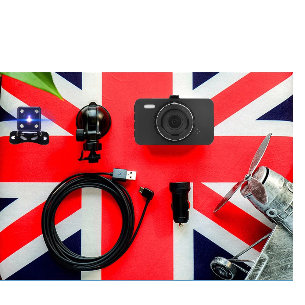 Смарт-камера 170 градусов 3,0 дюйма 1080P Автомобильный видеорегистратор g-сенсор ночное видение цифровой видеорегистратор двойной объектив авто камера