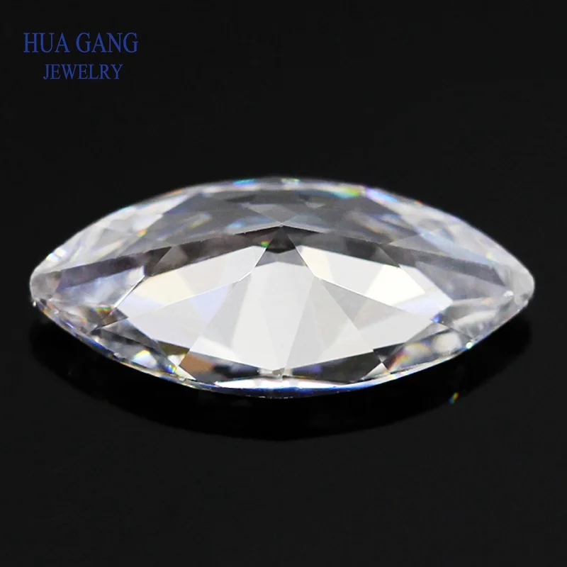 Белый кубический цирконий камень в форме маркиза бриллиантовая огранка