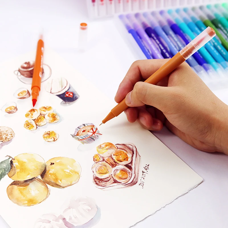 100 шт цветов тонкая кисть для подводки двойной наконечник кисти ручки