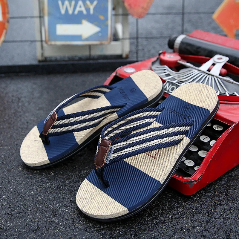 Разноцветные мужские шлепанцы Летняя обувь повседневные вьетнамки Домашние