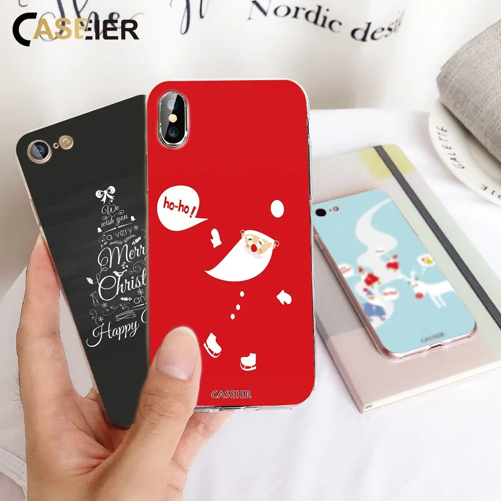 CASEIER Рождественский чехол для Samsung Galaxy A5 J5 A3 J3 A7 J7 2017 2016 2019 новогодние чехлы