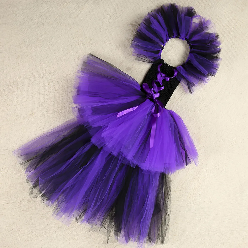 VASHE Fantasias Maleficent queen костюм для девочек Дети Хэллоуин Косплэй костюмы ведьм
