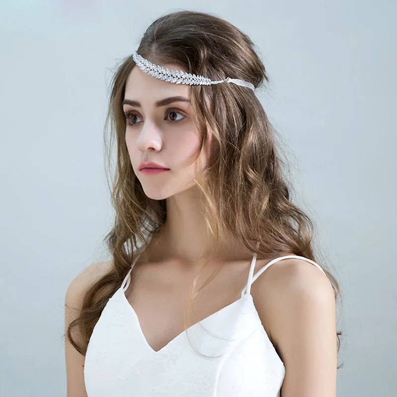 Женская свадебная тиара SLBRIDAL с кубическим цирконием и инкрустацией из фианита