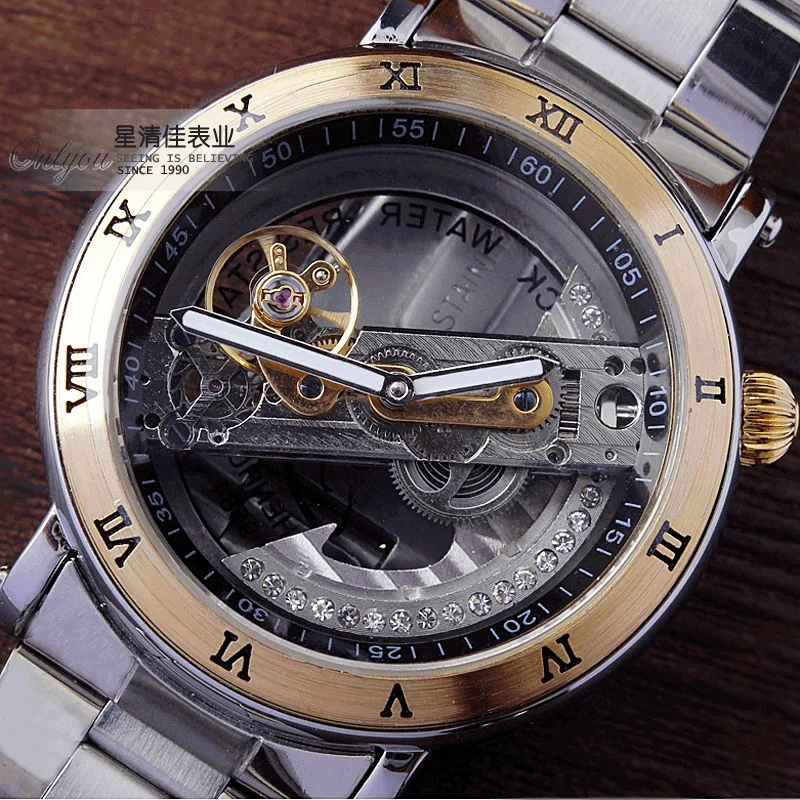 Часы мужские механические прозрачные из нержавеющей стали|steel watch bracelet|steel wrist