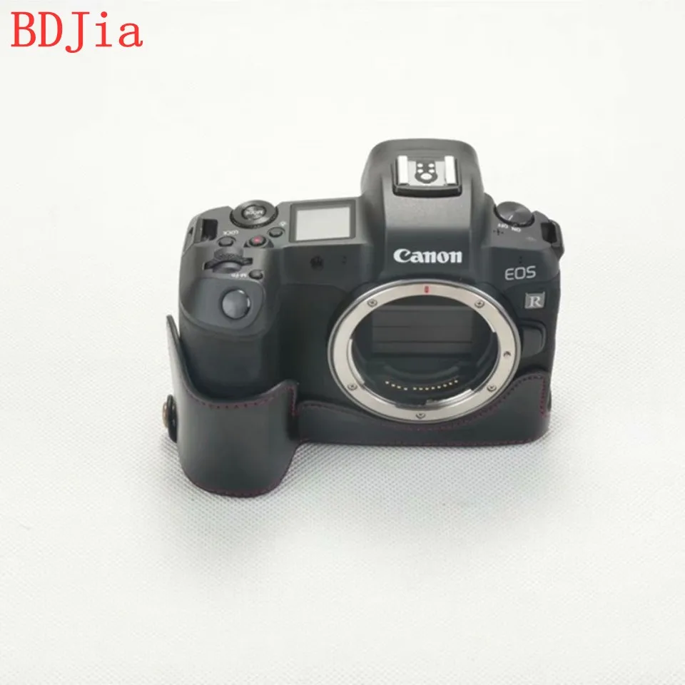 Black Новейший модный чехол для камеры Canon EOS R из искусственной кожи с отверстием для батареи - Цвет: Black