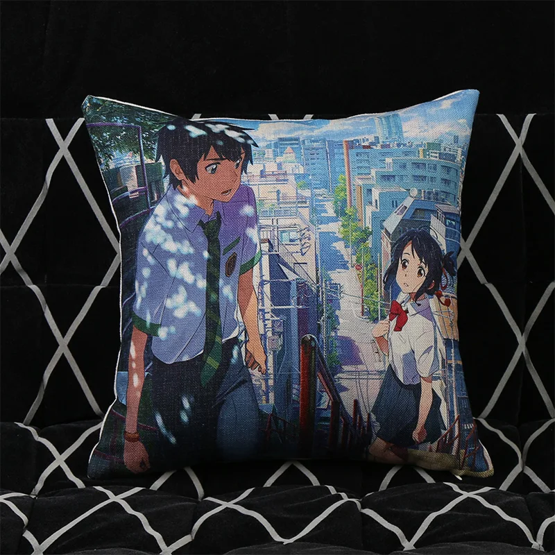 Японское аниме ваше имя мицуха миямизу подушка для дивана стул льняное домашнее