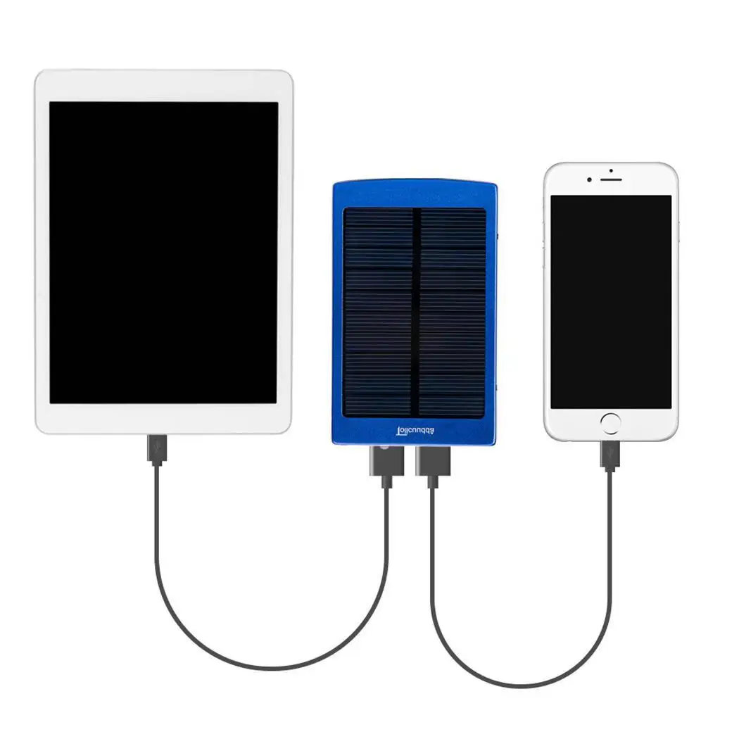 6000 mAh Солнечное Мощность bank Dual USB внешний светодио дный свет Портативный энергии