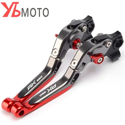 Titanium-red Для KYMCO AK550- тормозные рычаги AK 550 логотип CNC регулируемые мотоциклетные тормозные рычаги сцепления ручка Тормозная штанга мотоцикл - Цвет: Titanium-red
