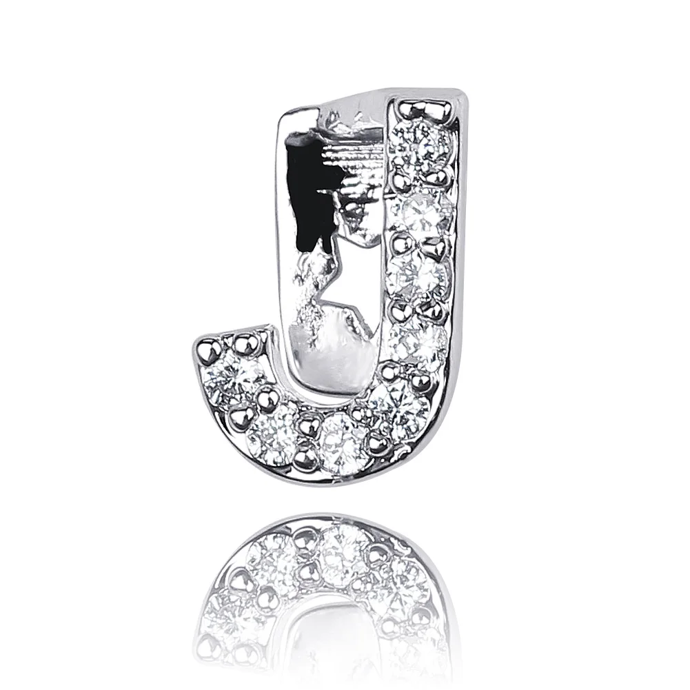 GUCY, новинка, хип-хоп, 26 букв, золото, серебро, зубы, Grillz, все, Iced Out, микро, Pave CZ зубья, грили с силиконом для рождественского подарка - Окраска металла: J