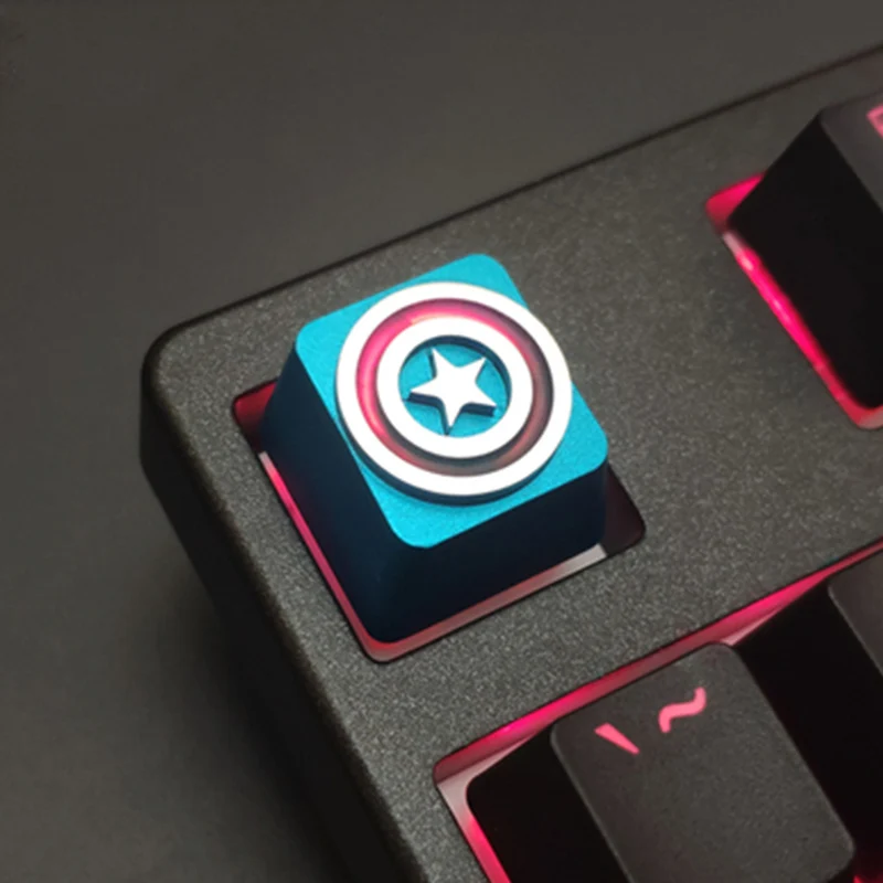 Keycaps 3 3 типа Капитан Америка Металлический Щит ключ Кепки s для переключатели Cherry MX Mechincal клавиатуры ESC R4 Алюминий сплав ключ Кепки - Цвет: Keycaps 3