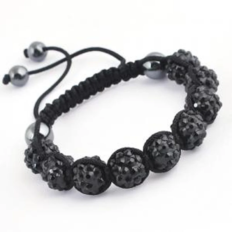 

fashion weave resin ball bangles beaded charm bracelets for men and women