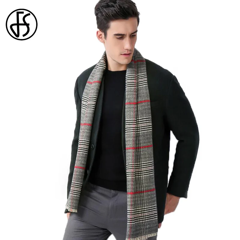 Мужской шерстяной шарф в полоску FS теплая кашемировая шаль зимний 2019 |