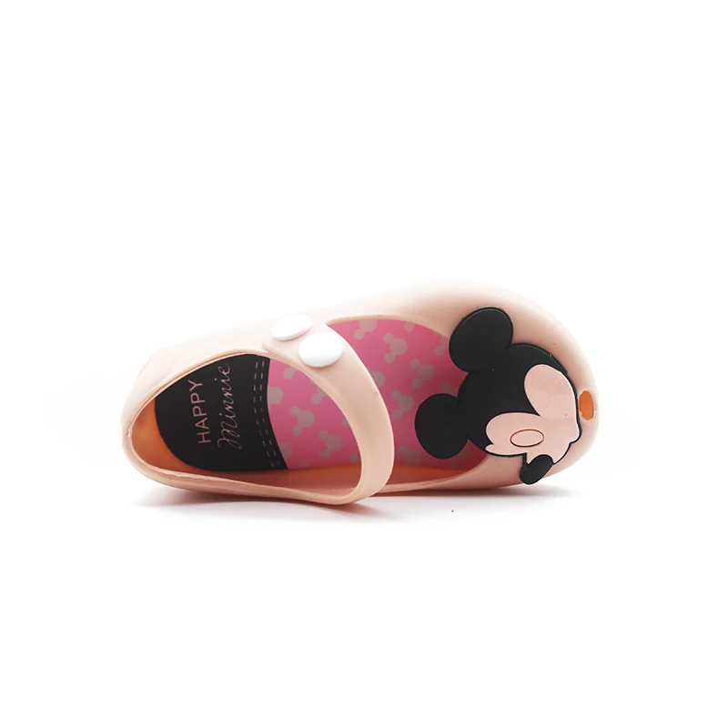Mini Melissa/прозрачные сандалии; Новинка года; обувь для девочек с Минни и Микки; прозрачная обувь; сандалии с даргоном для девочек; нескользящие детские сандалии для малышей