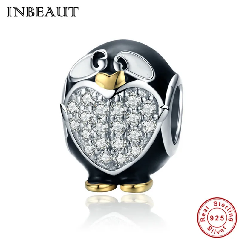 Fit Pandora браслет 925 стерлингового серебра Единорог панда кошка подвеска с русалкой семья Дерево Птица Пингвин бусины Мода DIY ювелирные изделия - Цвет: sa463