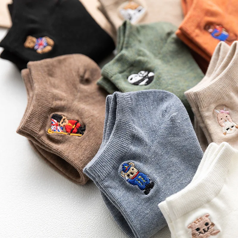 Теплые милые забавные носки для животных с вышивкой в стиле Харадзюку, женские носки Kawaii, японские носки Skarpetki, новинка, хлопковые носки, Calcetines Mujer Sokken