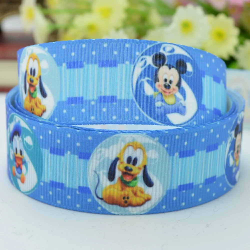 DUWES 7/8 &quot22 мм 2 5 10 20 50 ярдов Микки мультфильм печатных grosgrain ленты волос лук DIY