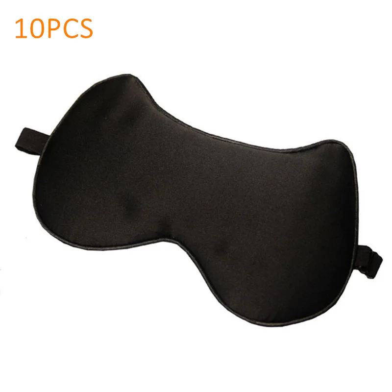 

10PCS/Lot 100% Pure Silk Sleep Eye Mask Cat Style Super Smooth Silk Eye Shade Cover Blindfold Travel Relax Aid Adjustable