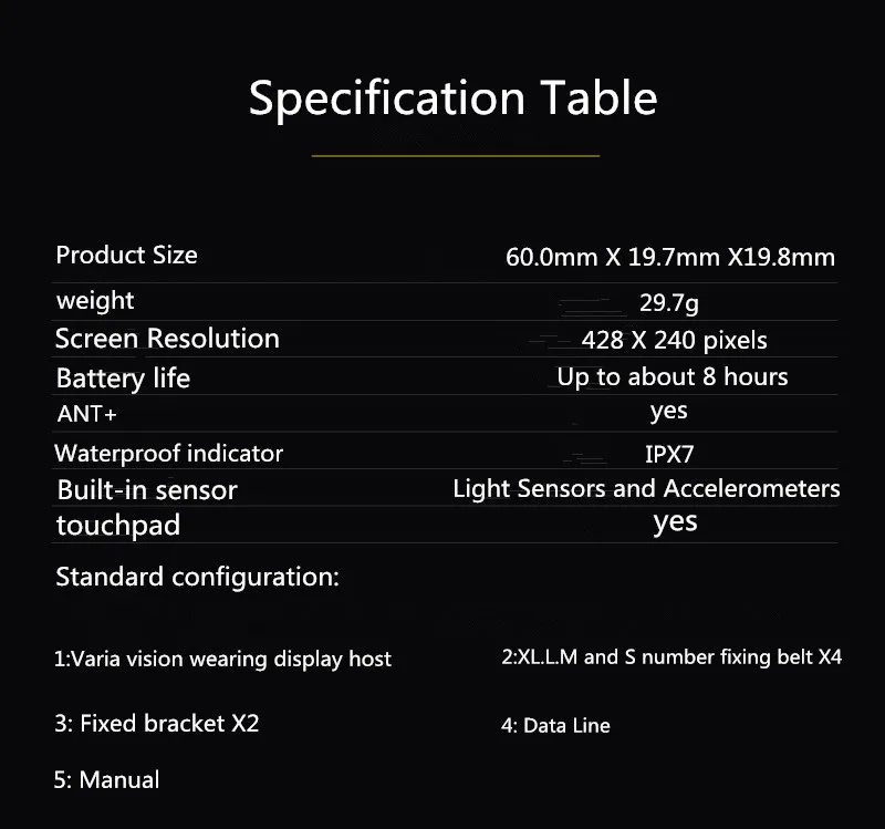 Garmin Varia Vision In-Sight Display Smart Cycling Wearable Glasses Bike Ride Heads Up Display Bicycle Sensor GPS