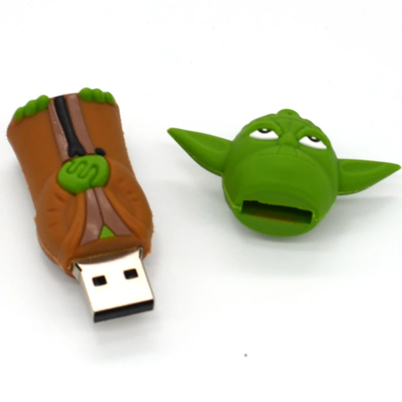 

%100 Hot Silicone War Battle Yoda USB flash drive pen drive device 1gb 2gb 4gb 8gb 16gb 32gb 64gb Silicone Cartoon USB