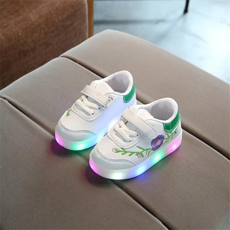 2019 Hot New Autumn Led Lights Girls Kids Colorful Luminous Flat Casual Spring Shoes Sneakers Fashion Children Lighted Boys | Детская
