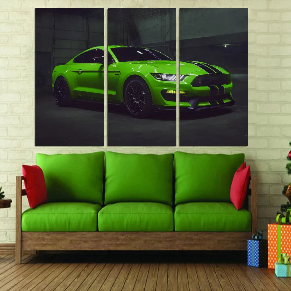 Прямая доставка 3 Панели печатная живопись автомобиля картина холст искусство