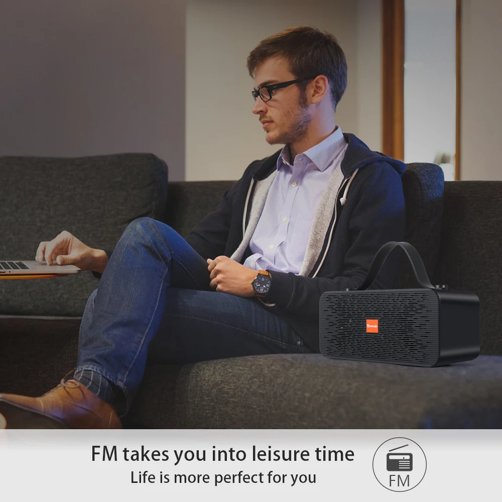 TOPROAD портативный Bluetooth динамик беспроводная стерео Колонка сабвуфер бас HIFI динамик s наружная Поддержка TF карта FM радио USB AUX
