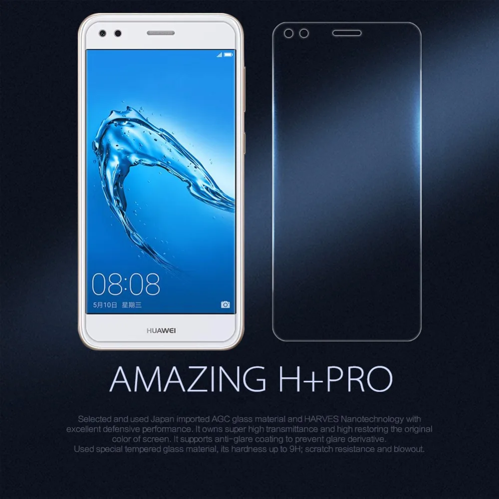 0,2 мм закаленное стекло для huawei y6 pro Защитная пленка Nillkin 2.5D P9 Lite mini стеклянная пленка для huawei nova lite