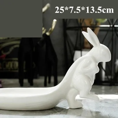 Кролик движение листья керамическое блюдо домашний десерт тарелка Ювелирная